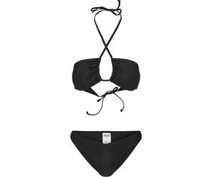 Bügel-Bikini URBAN CLASSICS "Urban Classics Damen Ladies Recycled Hot V Bikini", Damen, Gr. L, N-Gr, schwarz, 83% Polyester, 17% Elasthan, Bikini-Sets Bügel-Bikini (46519769-L) schwarz