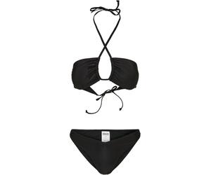 Bügel-Bikini URBAN CLASSICS "Urban Classics Damen Ladies Recycled Hot V Bikini", Damen, Gr. XL, N-Gr, schwarz, 83% Polyester, 17% Elasthan, Bikini-Sets Bügel-Bikini (46519769-XL) schwarz