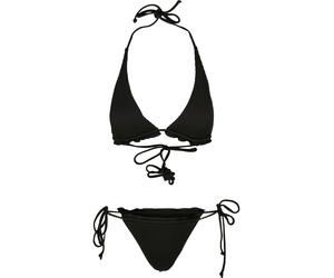 Bügel-Bikini URBAN CLASSICS "Urban Classics Damen Ladies Rib Babylock Triangle Bikini", Damen, Gr. S, N-Gr, schwarz, 88% Polyester, 12% Elasthan, Bikini-Sets Bügel-Bikini (29629267-S) schwarz