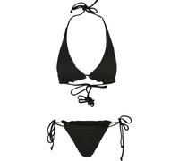 Bügel-Bikini URBAN CLASSICS "Urban Classics Damen Ladies Rib Babylock Triangle Bikini", Damen, Gr. XS, N-Gr, schwarz, 88% Polyester, 12% Elasthan, Bikini-Sets Bügel-Bikini (29629267-XS) schwarz
