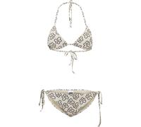 Bügel-Bikini URBAN CLASSICS "Urban Classics Damen Ladies Triangle Pattern Bikini", Damen, Gr. S, N-Gr, beige (schwarzflower), 85% Polyester, 15% Elasthan, Bikini-Sets Bügel-Bikini (34770717-S) schwarz