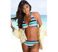 Bügel-Bikini VENICE BEACH, Damen, Gr. 36, Cup E, bunt (marine, gelb, gestreift), Polyamid, gestreift, Bikini-Sets Bügel-Bikini, mit herausnehmbaren Softcups (85408246-36) marine, gelb, gestreift