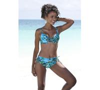 Bügel-Bikini VIVANCE, Damen, Gr. 38, Cup D, blau (türkis bedruckt), Xtra Life LYCRA, bedruckt, Bikini-Sets Bügel-Bikini, mit seitlich regulierbaren Cups (64890020-38) türkis bedruckt