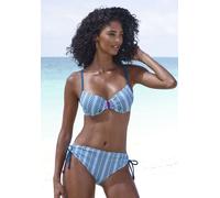 Bügel-Bikini VIVANCE, Damen, Gr. 40, Cup C, blau (blau bedruckt), Polyamid, bedruckt, Bikini-Sets Bügel-Bikini, mit Zierperlen (63590602-40) blau bedruckt