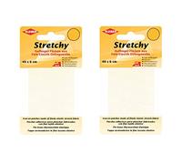 Bügel Flicken Aufbügelflicken Marke Kleiber Stretchy 100% Polyester 2er Set Reparatur Flicken für Stretchstoffe 2 Flicken a 40cm x 6 cm Dehnbar Creme