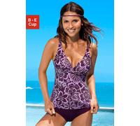 Bügel-Tankini H.I.S, Damen, Gr. 40, Cup E, lila (lila, bedruckt), Polyamid, gemustert, Bikini-Sets, im schönen Floraldesign (307605-40) lila, bedruckt