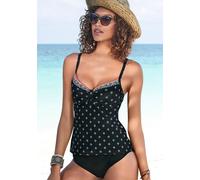 Bügel-Tankini-Top LASCANA "Kimer", Damen, Gr. 46, Cup C, schwarz (schwarz, bedruckt), Polyamid, bedruckt, gemustert, Bikini-Oberteile, mit modernem Print (89431745-46) schwarz, bedruckt