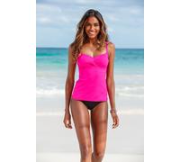 Bügel-Tankini-Top S.OLIVER "Spain", Damen, Gr. 44, Cup C, pink, Microfaser, Microfaser, unifarben, Bikini-Oberteile, mit Wickeloptik (838462-44) pink