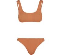Bügel-Tankini URBAN CLASSICS "Urban Classics Damen Ladies Tanktop Crinkle Bikini", Damen, Gr. L, N-Gr, papaya, 97% Polyester, 3% Elasthan, Bikini-Sets (68411053-L) papaya