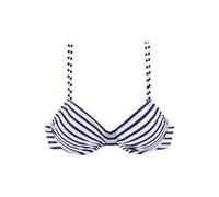 Bügel-Bikini-Top VENICE BEACH "Summer", Damen, Gr. 38, Cup C, blau (weiß, marine, gestreift), Polyamid, Xtra Life LYCRA, gestreift, Bikini-Oberteile, mit Doppelträgern (298817-38) weiß, marine, gestre