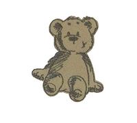Bügelbild Patch Applikation zum Aufbügeln Teddy Kuscheltier Braunbär Bär 4,7 x 5,5 cm