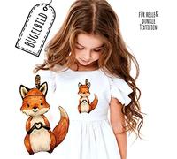 Bügelbilder Applikation Fuchs Füchschen Herz Bügelbild Patch Bügelmotiv Aufbügelbilder Shirt bb187 - ausgewählte Größe: *Gr.2 - ca. 12,5cm x 10cm*