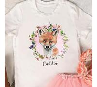 Bügelbilder Fuchs Blumenkranz in A5 A4 Bogen Wunschname Name Applikation Kissen Shirt Bügelbild Bügelmotiv Patch auch dunkle Textilien bb267 - ausgewählte Größe: *A5*