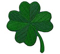 Bügelbilder für Textilien und Glücksbringer Kleeblatt mit Lucky 4 Blätter - Aufnäher Patches Erwachsene - St Patricks Day 100% Bestickt - Patches zum Aufbügeln