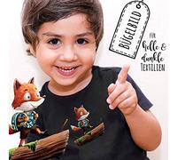 BügelbilderApplikation Fuchs Schultasche Schulkind Schuljunge Bügelbild Patch Bügelmotiv Shirt bb198 - ausgewählte Größe: *Gr.2 - ca. 10,5cm x 15cm (auf A6 angepasst)*