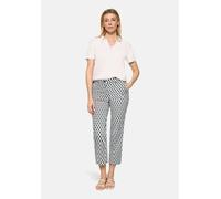 Bügelfaltenhose BETTY BARCLAY "Damen mit Bügelfalte", Damen, Gr. 44, Normalgrößen, bunt (blau, grün), Obermaterial: 97% Baumwolle, 3% Elasthan, Basic, relaxed fit 3/4-Länge, Hosen (68715709-44) blau,