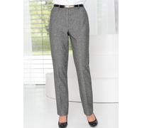 Bügelfaltenhose COME ON, Damen, Gr. 25, Kurzgrößen, schwarz-weiß (schwarz, weiß fil a fil), 49% Wolle, 29% Polyester, 20% Baumwolle, 2% Elasthan, gemustert, mehrfarbig, lang, Hosen (484568-25) schwarz