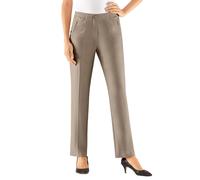 Bügelfaltenhose COME ON, Damen, Gr. 54, Normalgrößen, grau (taupe, meliert), 65% Polyester, 32% Viskose, 3% Elasthan, meliert, unifarben, lang, Hosen (94612044-54) taupe, meliert