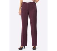 Bügelfaltenhose LADY, Damen, Gr. 42, Normalgrößen, rot (burgund), 64% Polyester, 34% Viskose, 2% Elasthan, unifarben, lang, Hosen (49277964-42) burgund