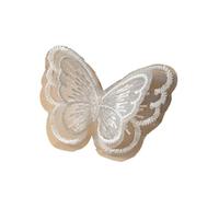 Bügelflicken 10 Stück 4,5 X 4 Cm Doppelschichtige Bestickte Schmetterlings-Stoffflicken Bunte Netzapplikationen For DIY-Näharbeiten, Basteln, Kopfbedeckungen(White)