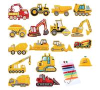 Bügelflicken Kinder 16Stk Flicken zum Aufbügeln Auto, Patches zum Aufbügeln Knie, Aufnäher Kinder Erwachsene Aufbügelflicken oder Nähen Kinderkleidung Jacken Rucksäcke Jeans Hüten Kleid