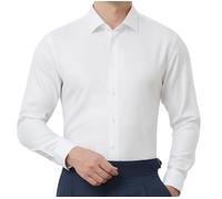 Bügelfreies Businesshemd aus Seide für Herren, bügelfrei, knitterfrei, luxuriös, formelle Arbeitskleidung, Hochzeiten, Langarm-A, S