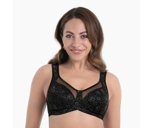 Bügelloser BH ANITA SINCE 1886 "Clara Art", Damen, Gr. 105, Cup C, schwarz, Obermaterial: 82% Polyamid, 18% Elasthan, bedruckt, gemustert, leicht transparent, BHs, mit Formblende, mit Cups, mit Komfor