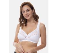 Bügelloser BH DORINA "Georgina", Damen, Gr. 75, Cup B, weiß, Jersey, Obermaterial: 75% Baumwolle, 19% Polyamid, 6% Elasthan, unifarben, BHs, mit Spitze, stützendes Unterbrustband, Full-Cup (87365814-7