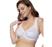 Bügelloser BH DORINA "Georgina", Damen, Gr. 80, Cup C, weiß, Jersey, Obermaterial: 75% Baumwolle, 19% Polyamid, 6% Elasthan, unifarben, BHs, mit Spitze, stützendes Unterbrustband, Full-Cup (70100441-8