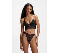 Bügelloser BH HUGO UNDERWEAR "TRIANGLE RL LACE", Damen, Gr. M, N-Gr, schwarz (schwarz 001), Jersey, Obermaterial: 84% Polyamid, 16% Elasthan, unifarben, körpernah, BHs, mit Hugo-Label am Bund (8449565