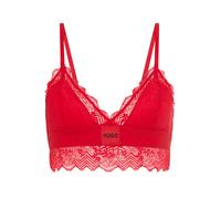 Bügelloser BH HUGO UNDERWEAR "TRIANGLE RL LACE", Damen, Gr. XL, N-Gr, bright rot 620, Jersey, Obermaterial: 84% Polyamid, 16% Elasthan, körpernah, BHs, mit Hugo-Label am Bund (98356757-XL) bright rot 