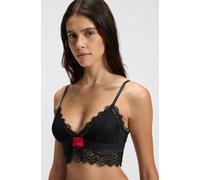 Bügelloser BH HUGO UNDERWEAR "TRIANGLE RL LACE", Damen, Gr. XS, N-Gr, schwarz (schwarz 001), Jersey, Obermaterial: 84% Polyamid, 16% Elasthan, unifarben, körpernah, BHs, mit Hugo-Label am Bund (844956