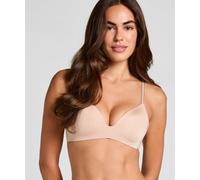 Bügelloser BH HUNKEMÖLLER "Mona padded non-underwired bra", Damen, Gr. 80E, Cup E, beige, 60% Polyamid, 24% Polyester, 16% Elasthan, BHs (25727239-80) beige