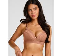 Bügelloser BH HUNKEMÖLLER "Vorgeformter BH ohne Bügel Sophie", Damen, Gr. 75, Cup C, braun, 64% Polyamid, 27% Polyester, 9% Elasthan, BHs (15904455-75) braun