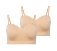 Bügelloser BH JOCKEY "Seamfree", Damen, Gr. L, N-Gr, beige (light), Jersey, Obermaterial: 94% Polyamid, 6% Elasthan, unifarben, BHs, abnehmbare Träger, breites Unterbrustband (59465804-L) light