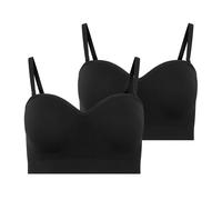 Bügelloser BH JOCKEY "Seamfree", Damen, Gr. L, N-Gr, schwarz, Jersey, Obermaterial: 94% Polyamid, 6% Elasthan, unifarben, BHs, abnehmbare Träger, breites Unterbrustband (75405724-L) schwarz