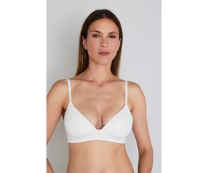 Bügelloser BH JOOP "Sensation", Damen, Gr. 80, Cup E, weiß (sanftes weiß), Obermaterial: 58% Polyamid, 32% Polyester, 10% Elasthan, unifarben, comfort fit, BHs, mit edlem Metall-Logo am Mittelsteg (48