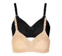Bügelloser BH LISCA "2er Pack BH ohne Bügel Minca", Damen, Gr. 85, Cup C, bunt (schwarz beige), Obermaterial: 55% Polyester PES. 35% Polyamid PA. 10% Elasthan EL., BHs (98519657-85) schwarz beige