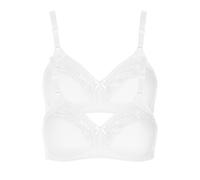 Bügelloser BH LISCA "2er Pack BH ohne Bügel Minca", Damen, Gr. 85, Cup C, weiß, Obermaterial: 55% Polyester PES. 35% Polyamid PA. 10% Elasthan EL., BHs (75586840-85) weiß