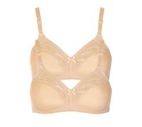 Bügelloser BH LISCA "2er Pack BH ohne Bügel Minca", Damen, Gr. 90, Cup D, beige, Obermaterial: 55% Polyester PES. 35% Polyamid PA. 10% Elasthan EL., BHs (92213327-90) beige