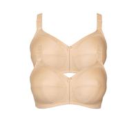 Bügelloser BH LISCA "2er Pack BH ohne Bügel Mirelas", Damen, Gr. 110, Cup D, beige, Obermaterial: 55% Polyamid PA. 25% Elasthan EL. 20% Baumwolle CO., BHs (68077234-110) beige