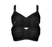 Bügelloser BH LISCA "2er Pack BH ohne Bügel Mirelas", Damen, Gr. 75, Cup E, schwarz, Obermaterial: 55% Polyamid PA. 25% Elasthan EL. 20% Baumwolle CO., BHs (23373652-75) schwarz