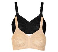 Bügelloser BH LISCA "2er Pack BH ohne Bügel Sabina", Damen, Gr. 100, Cup C, bunt (schwarz beige), Obermaterial: 85% Polyamid PA. 15% Elasthan EL., BHs (76261763-100) schwarz beige