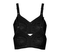 Bügelloser BH LISCA "2er Pack BH ohne Bügel Sabina", Damen, Gr. 90, Cup E, schwarz, Stoff, Obermaterial: 85% Polyamid PA. 15% Elasthan EL., BHs (99587565-90) schwarz