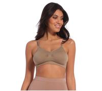 Bügelloser BH MAGIC BODYFASHION "Comfort Bra", Damen, Gr. L, N-Gr, macchiato, Obermaterial: 89% Polyamid, 11% Elasthan, figurbetont, BHs, bequemer nahtloser und bügelloser Träger-BH (60542722-L) macch