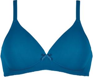 Bügelloser BH NATURANA "Soft Cup", Damen, Gr. 80, Cup A, blau (mykonos blau), Obermaterial: 89% Polyamid, 11% Elasthan. Cups: 100% Polyester, unifarben, sehr bequem, BHs, mit Schale, ohne Bügel, weich