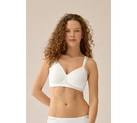 Bügelloser BH NATURANA "The Friday", Damen, Gr. 75, Cup C, beige (ecru), Obermaterial: 87% Polyamid, 13% Elasthan, unifarben, bequem, BHs, vorgeformte Cups, breite Träger, ohne Bügel, mit Spitze, bequ