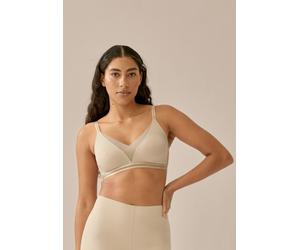 Bügelloser BH NATURANA "The Monday", Damen, Gr. 75, Cup D, beige (hellbeige), Microtouch, Obermaterial: 65% Polyamid, 35% Elasthan. Tüll: 78% Polyamid, 22% Elasthan, Mesh, leicht glänzend, unifarben, 