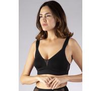 Bügelloser BH NINA VON C. ""Cotton Shape"", Damen, Gr. 90, Cup C, schwarz, Obermaterial: 82% Baumwolle, 18% Elasthan. Spitze: 54% Polyamid, 46% Elasthan, unifarben, BHs, ohne Bügel, verstellbar, nahtl