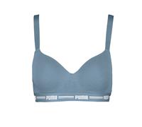 Bügelloser BH PUMA "PUMA WOMEN PADDED TOP 1P HANG", Damen, Gr. L, N-Gr, native blau, Obermaterial: 57% Baumwolle, 38% Modal, 5% Elasthan, BHs, mit leicht gepaddeten Cups (38463409-L) native blau